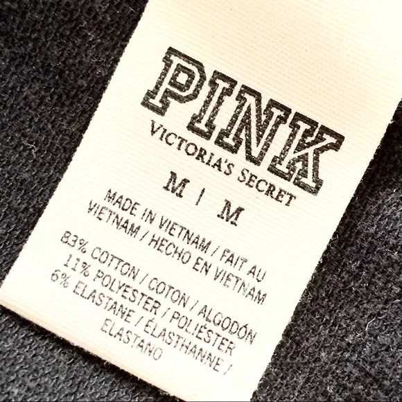 🌸Pink VS🌸 Black White Track Pants Jogger Sz Medium Drawstring - Picture 5 of 8